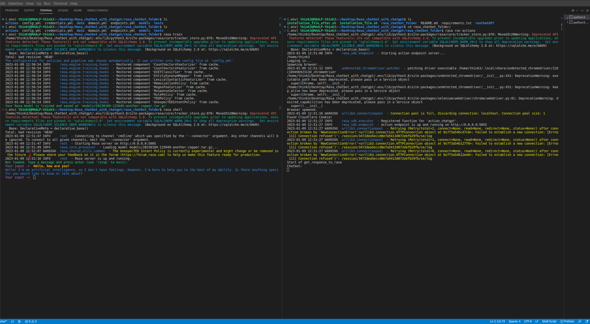 RASA Chatbot with ChatGPT Integration